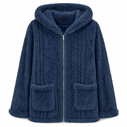 Women's Cosy Plush Fleece Hooded Zip-Up Jacket