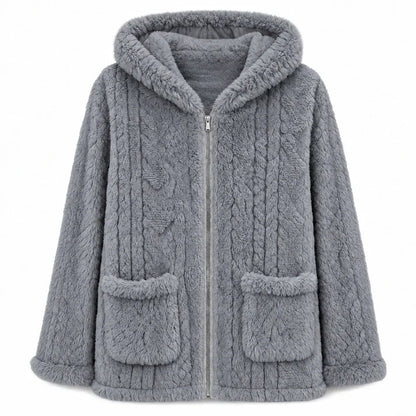 Women's Cosy Plush Fleece Hooded Zip-Up Jacket