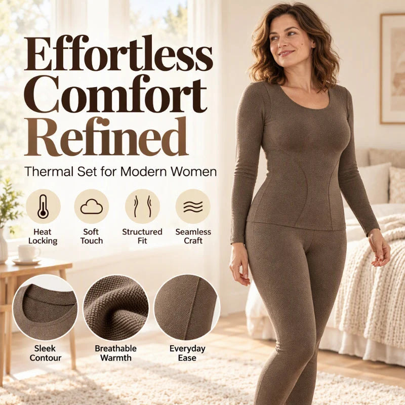 Women's Cosy Thermal Long Sleeve Top & Leggings Set