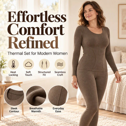 Women's Cosy Thermal Long Sleeve Top & Leggings Set