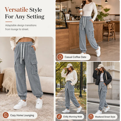 Women's Relaxed Corduroy Cargo Joggers