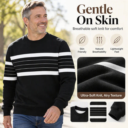 Men's Classic Striped Crew Neck Sweatshirt