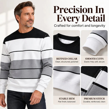 Men's Classic Striped Crew Neck Sweatshirt
