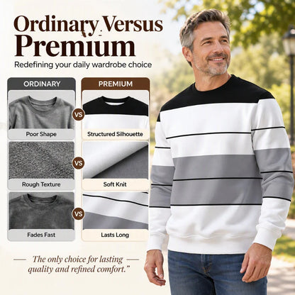 Men's Classic Striped Crew Neck Sweatshirt