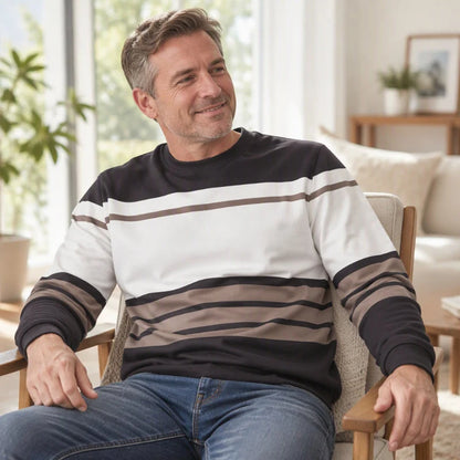 Men's Classic Striped Crew Neck Sweatshirt