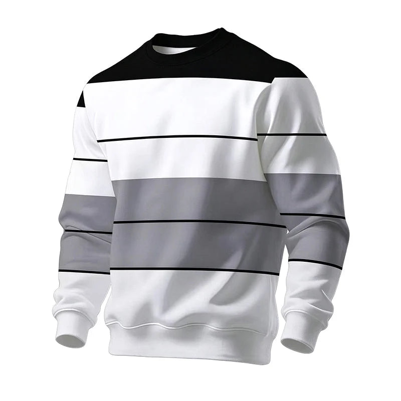 Men's Classic Striped Crew Neck Sweatshirt