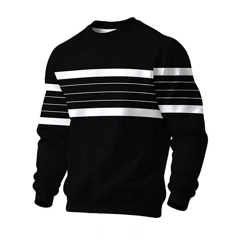 Men's Classic Striped Crew Neck Sweatshirt