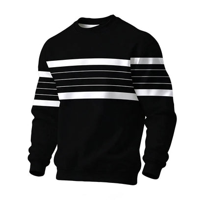 Men's Classic Striped Crew Neck Sweatshirt