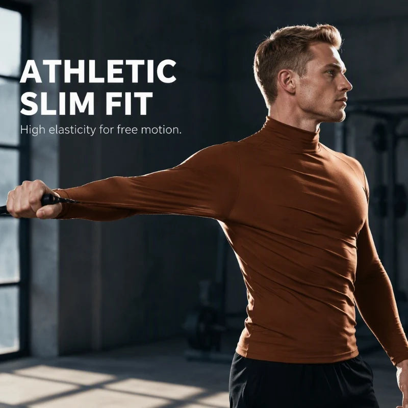 Men's Slim Fit Long Sleeve Mock Neck Top