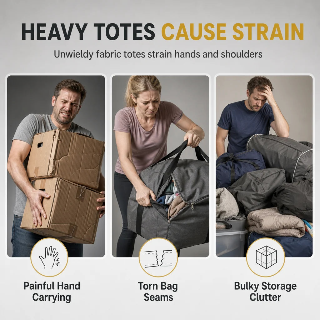 Large Capacity Foldable Rolling Storage Bag with Swivel Wheels