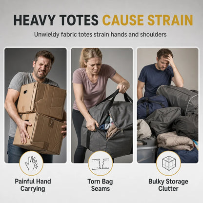 Large Capacity Foldable Rolling Storage Bag with Swivel Wheels