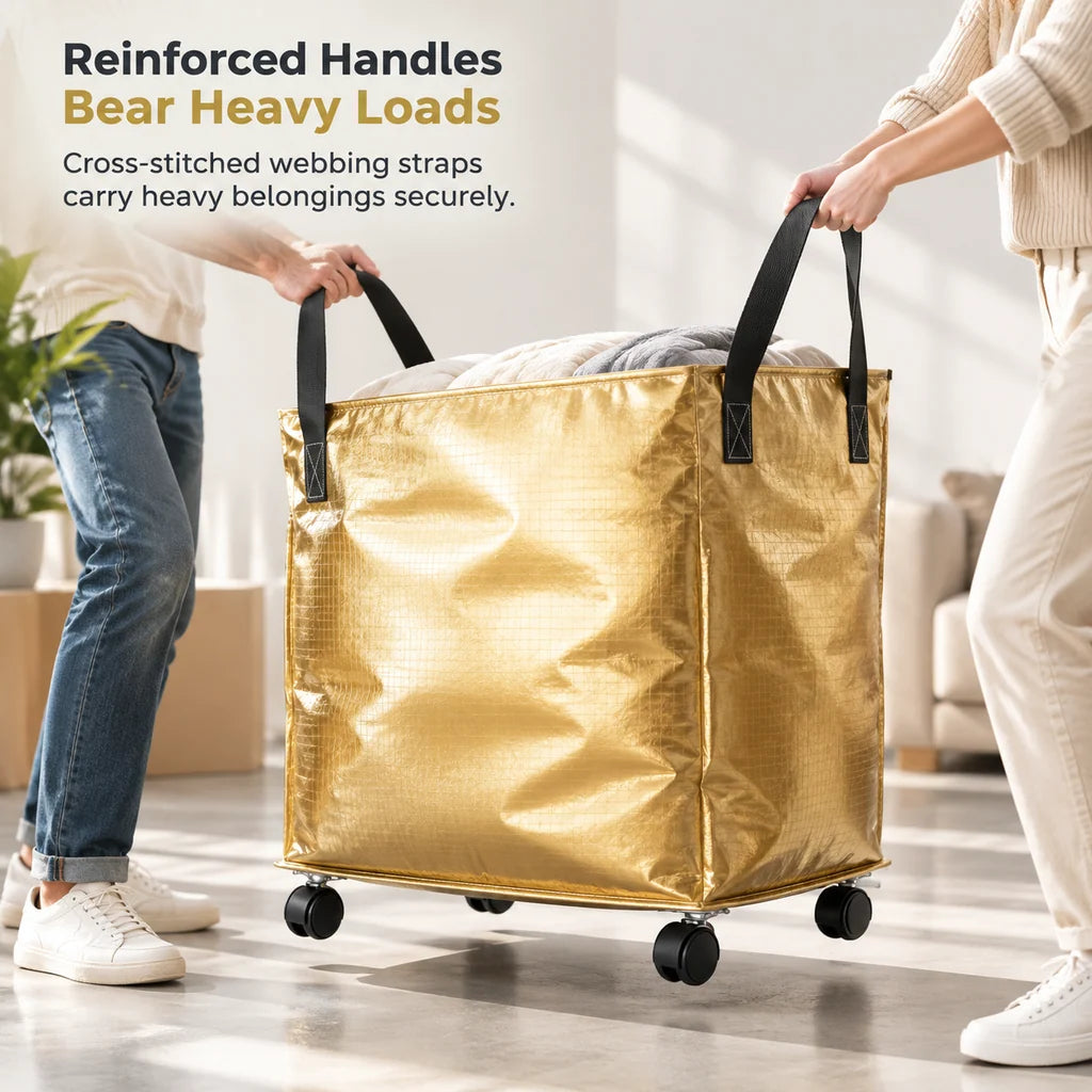 Large Capacity Foldable Rolling Storage Bag with Swivel Wheels