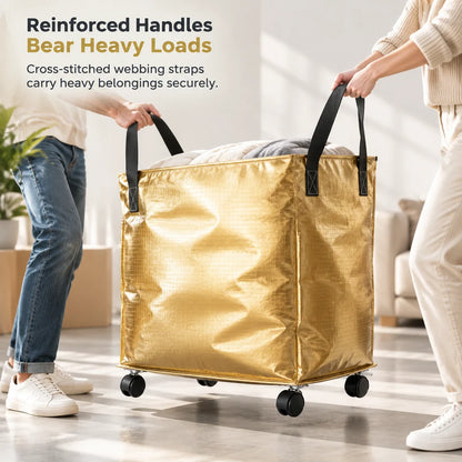 Large Capacity Foldable Rolling Storage Bag with Swivel Wheels