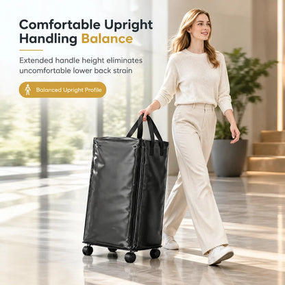 Large Capacity Foldable Rolling Storage Bag with Swivel Wheels