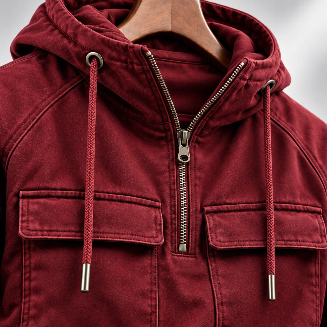 Men's Vintage Half-Zip Hooded Sweatshirt