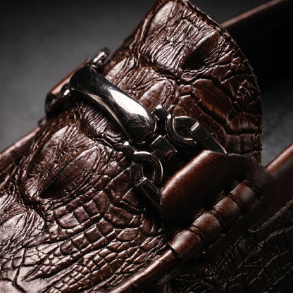 Men's Croc-Embossed Slip-On Loafers
