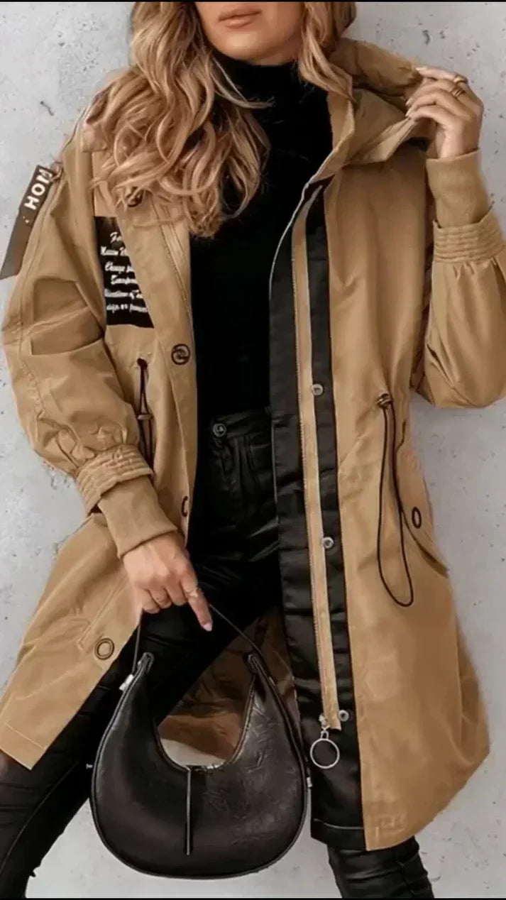 Women's Casual Hooded Longline Parka Jacket