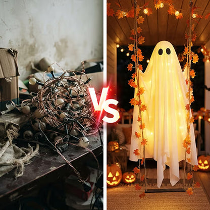 LED Swinging Ghost Halloween Decoration