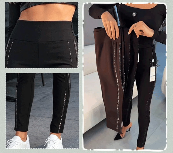 Women's Shimmer Slim-Fit Tapered Trousers