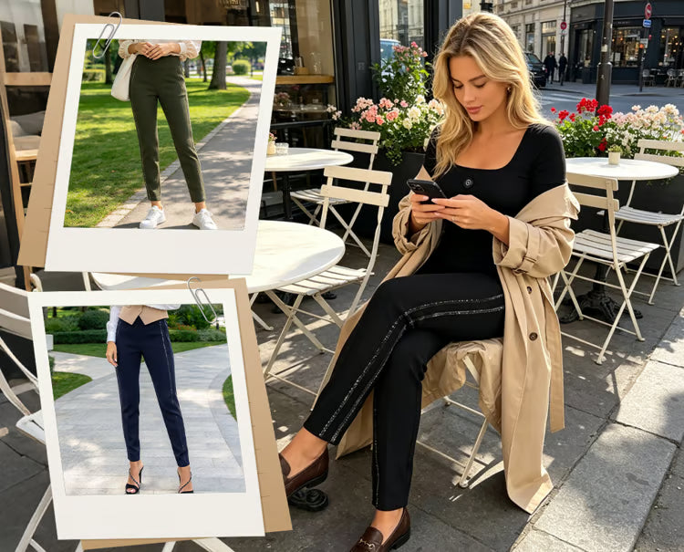 Women's Shimmer Slim-Fit Tapered Trousers