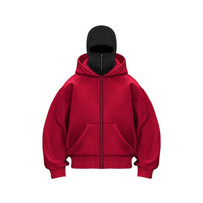 Full Face Zip Hooded Fleece Hoodie
