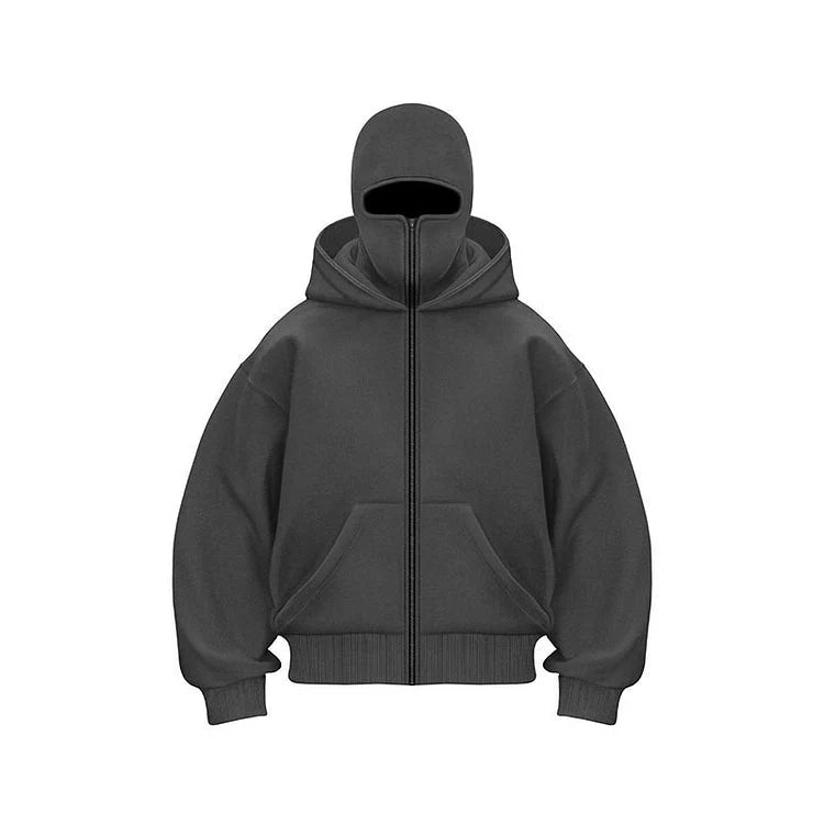 Full Face Zip Hooded Fleece Hoodie