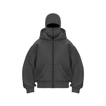 Full Face Zip Hooded Fleece Hoodie