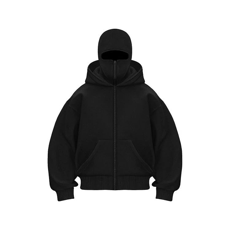 Full Face Zip Hooded Fleece Hoodie