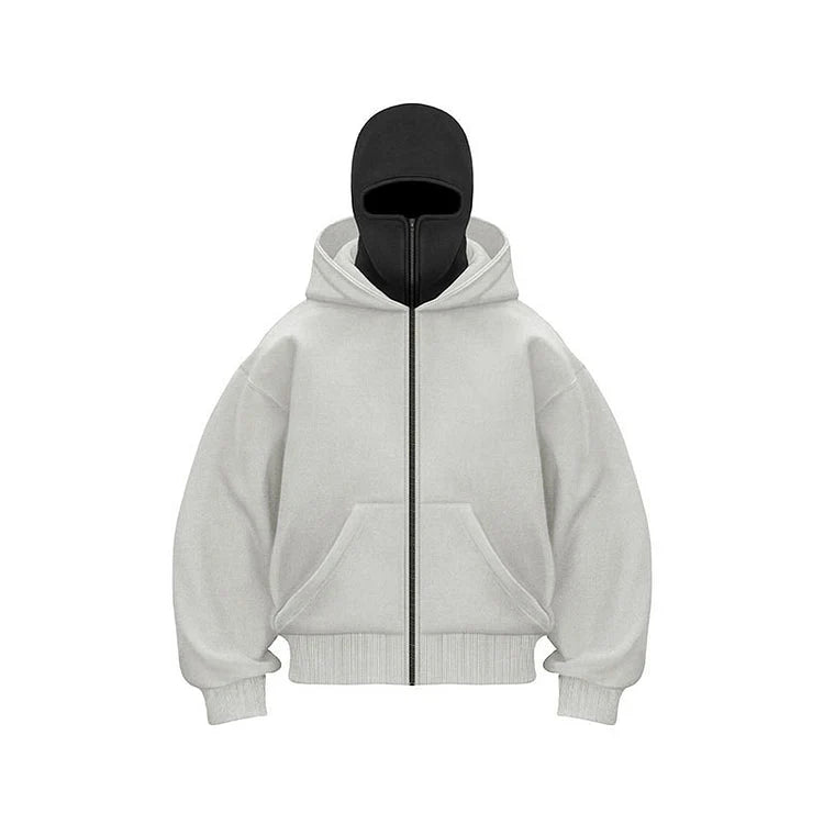 Full Face Zip Hooded Fleece Hoodie