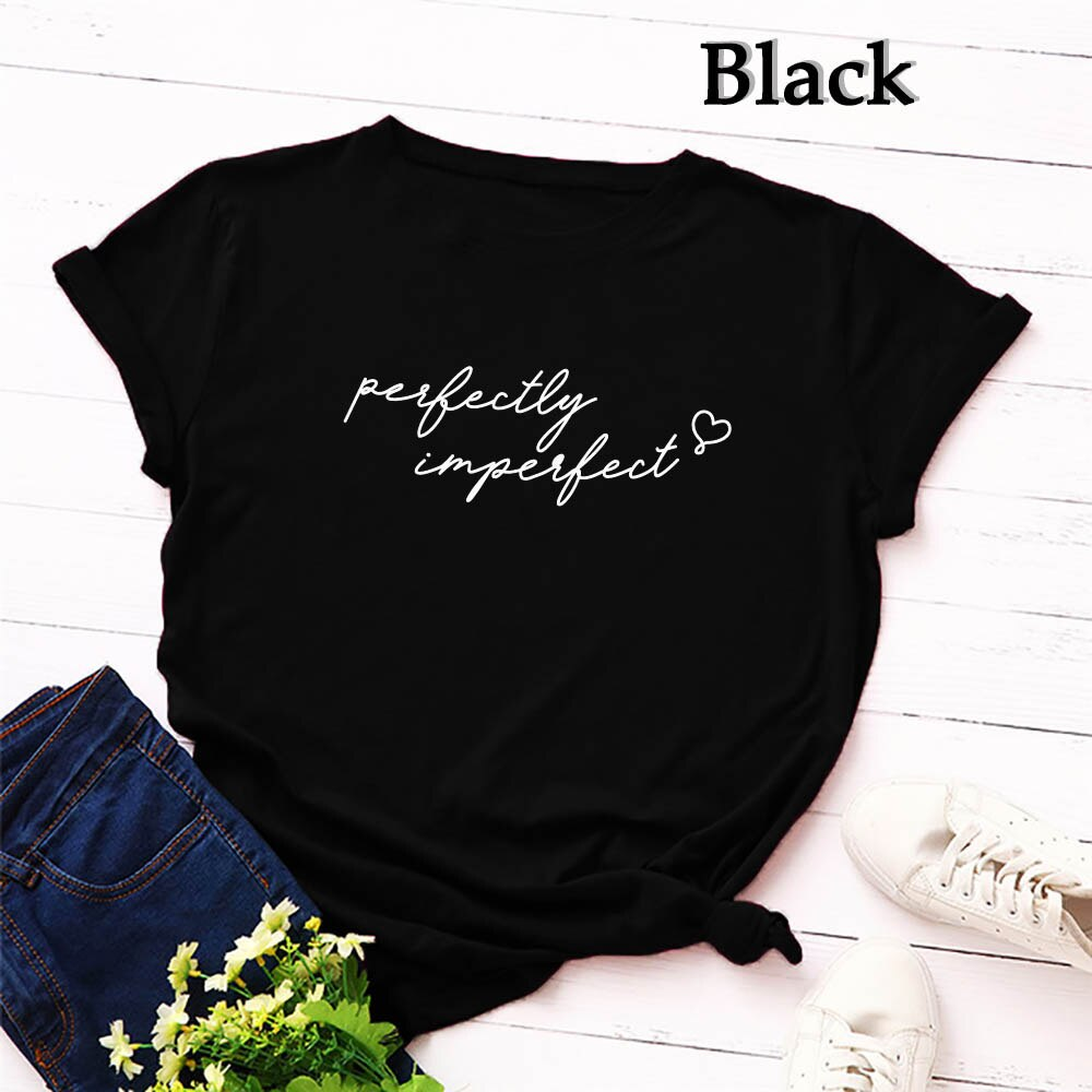 Perfectly Imperfect Women's Fashion Relaxed O-Neck T-Shirt Tee