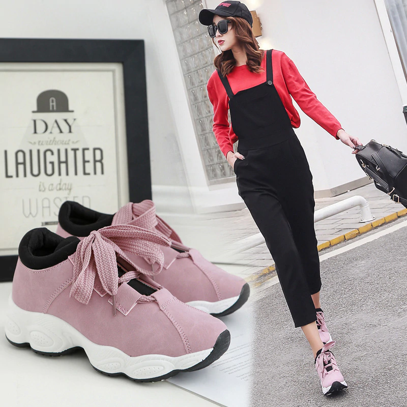 Breathable Lace up Canvas Vulcanize Shoes For Women