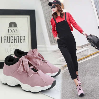 Breathable Lace up Canvas Vulcanize Shoes For Women