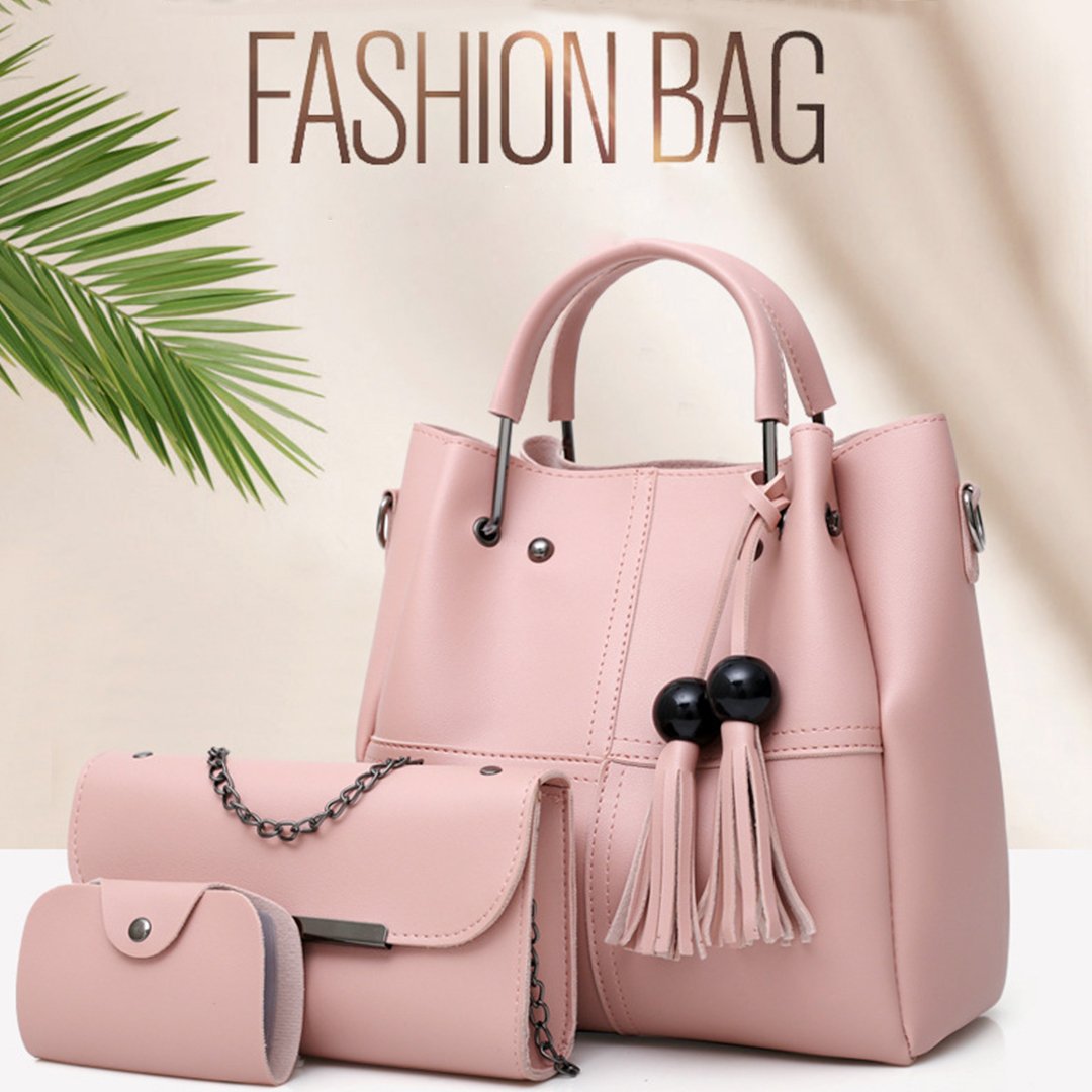 ( 3 Pcs / 1 Set ) Leather Handbag
