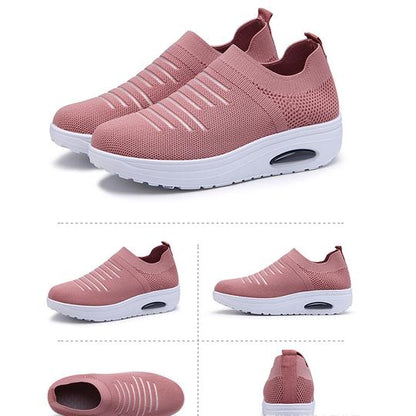 Women's Mesh Cushioned Slip On Platform Casual Sock Shoes
