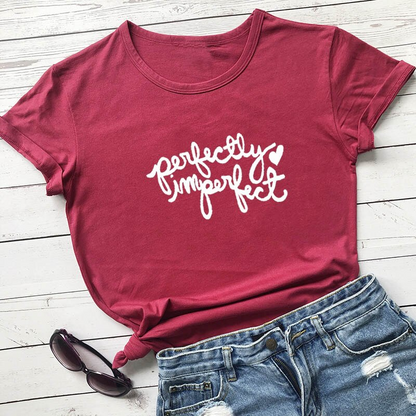 Perfectly Imperfect Casual T-Shirt  -100%Cotton-