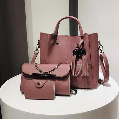 ( 3 Pcs / 1 Set ) Leather Handbag