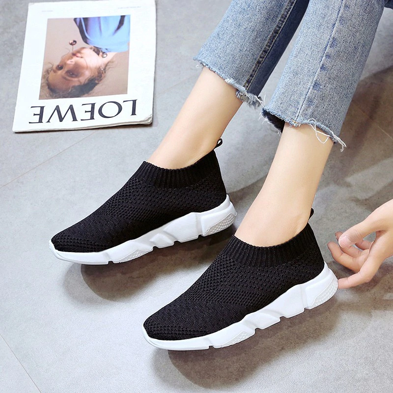 Women Breathable Mesh Running Shoes Knit Socks