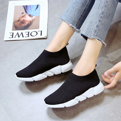 Women Breathable Mesh Running Shoes Knit Socks