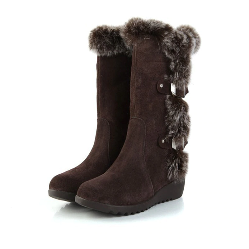 Snow Boots Thigh High Suede Mid-Calf