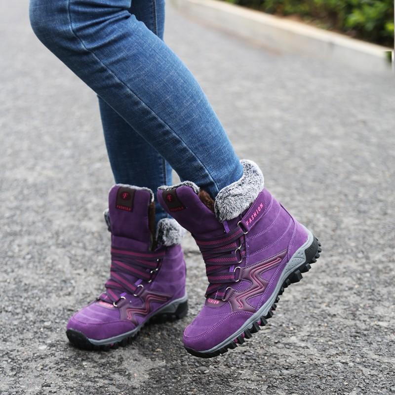 Women's winter thermal villi anti-skid high top boots