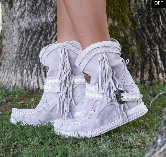 2020 New Women's Tassel Faux Suede Winter Boots