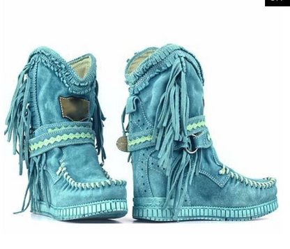 2020 New Women's Tassel Faux Suede Winter Boots