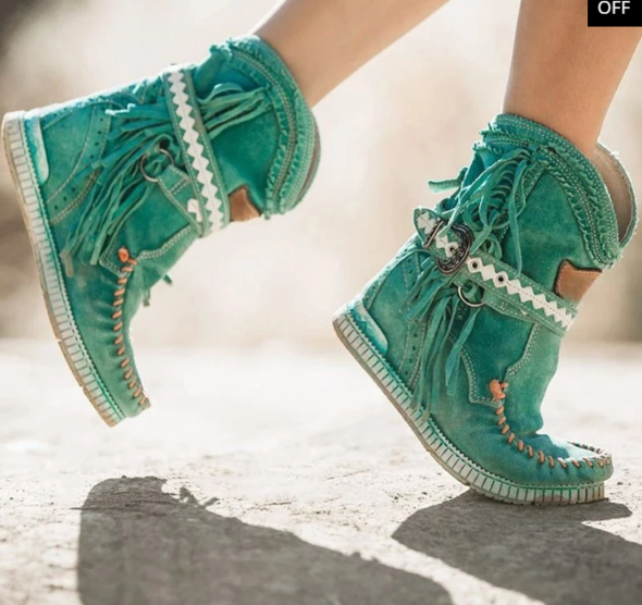 2020 New Women's Tassel Faux Suede Winter Boots