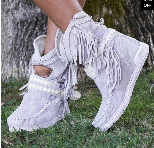 2020 New Women's Tassel Faux Suede Winter Boots