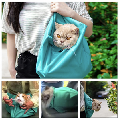 Cat Carrier Pouch: Hands Free, Reversible Pet Papoose, Soft Pouch and Tote Design