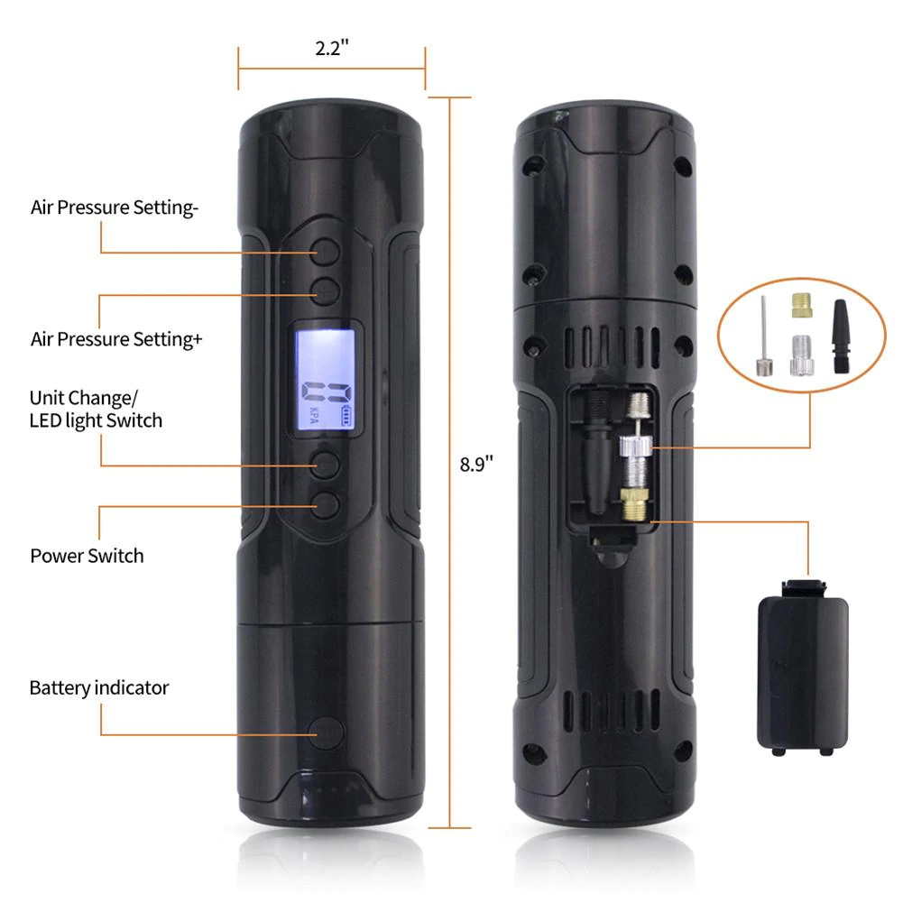 Portable Electric Air Pump With Digital Gauge LCD
