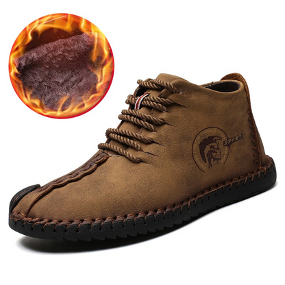 New men leather casual shoes breathable comfortable light, non-slip and wear-resistant