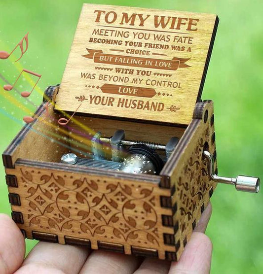 Engraved Music Box: To My Wife "Falling In Love With You"