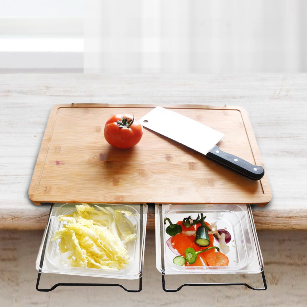 Multifunction Bamboo Cutting Board With Food Storage Box
