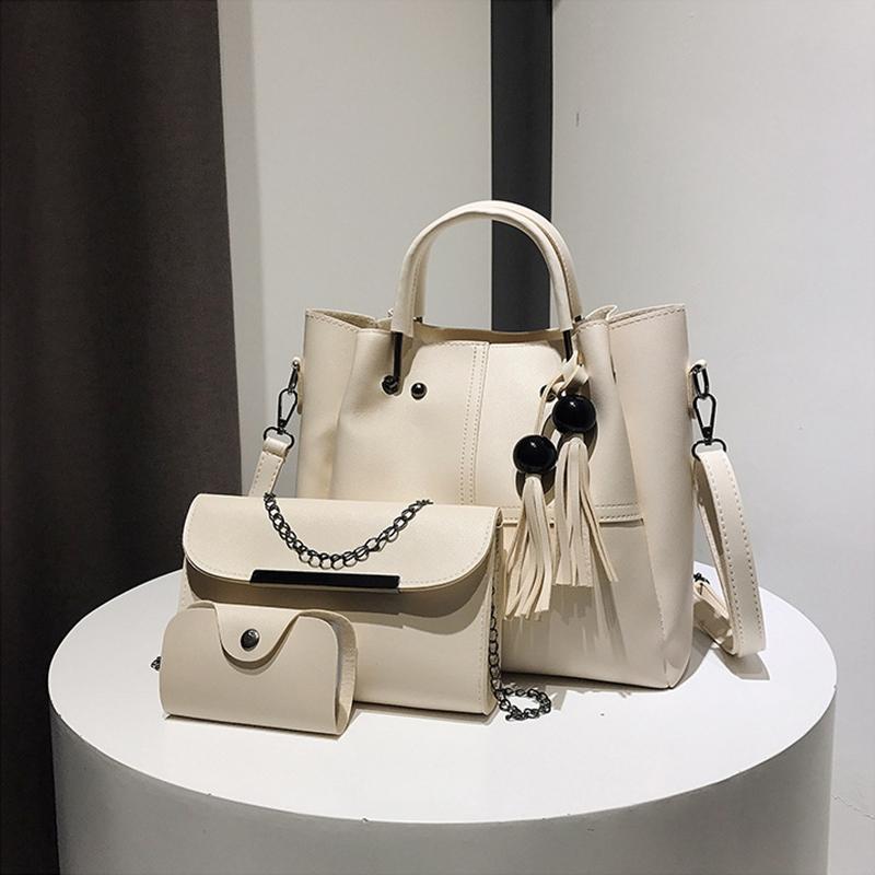 ( 3 Pcs / 1 Set ) Leather Handbag